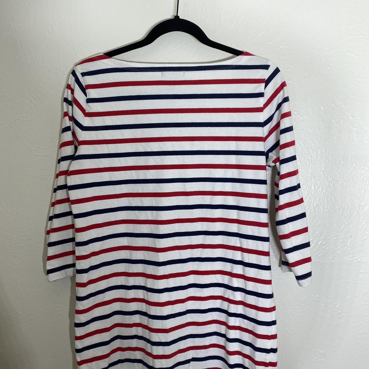 Gap - Red White & Blue Striped 3/4 Sleeve Shirt... - Depop