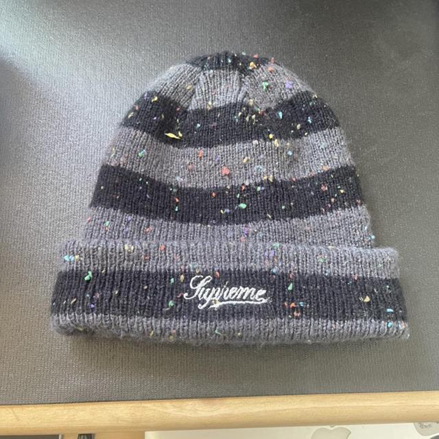 Supreme “Stripe Speckle Beanie” FW19 Currently... - Depop