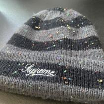 Supreme “Stripe Speckle Beanie” FW19 Currently... - Depop