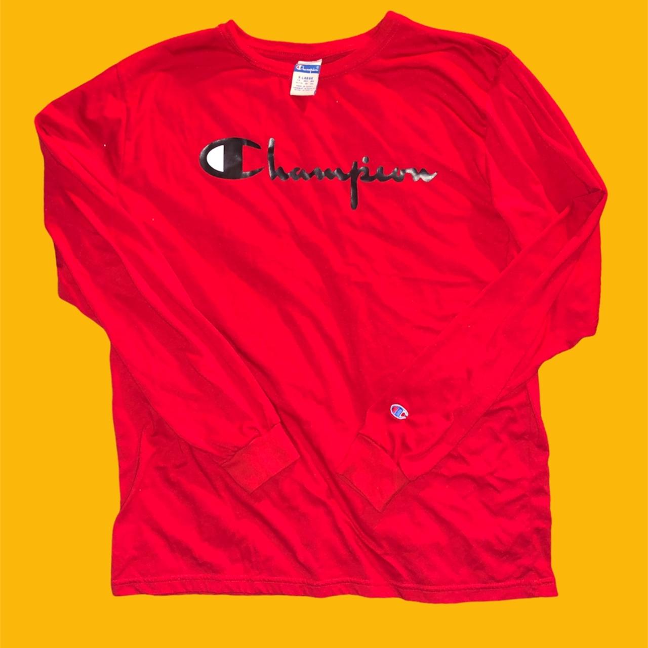 red champion shirt long sleeve