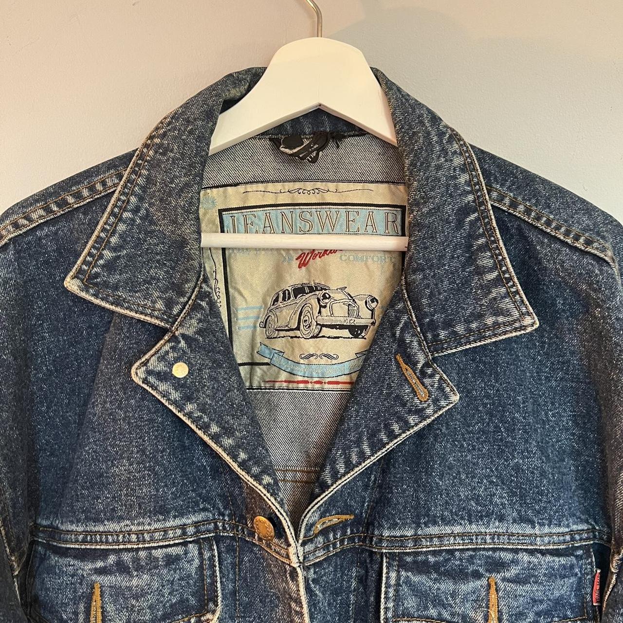 Vintage western style dark wash denim jacket - Depop