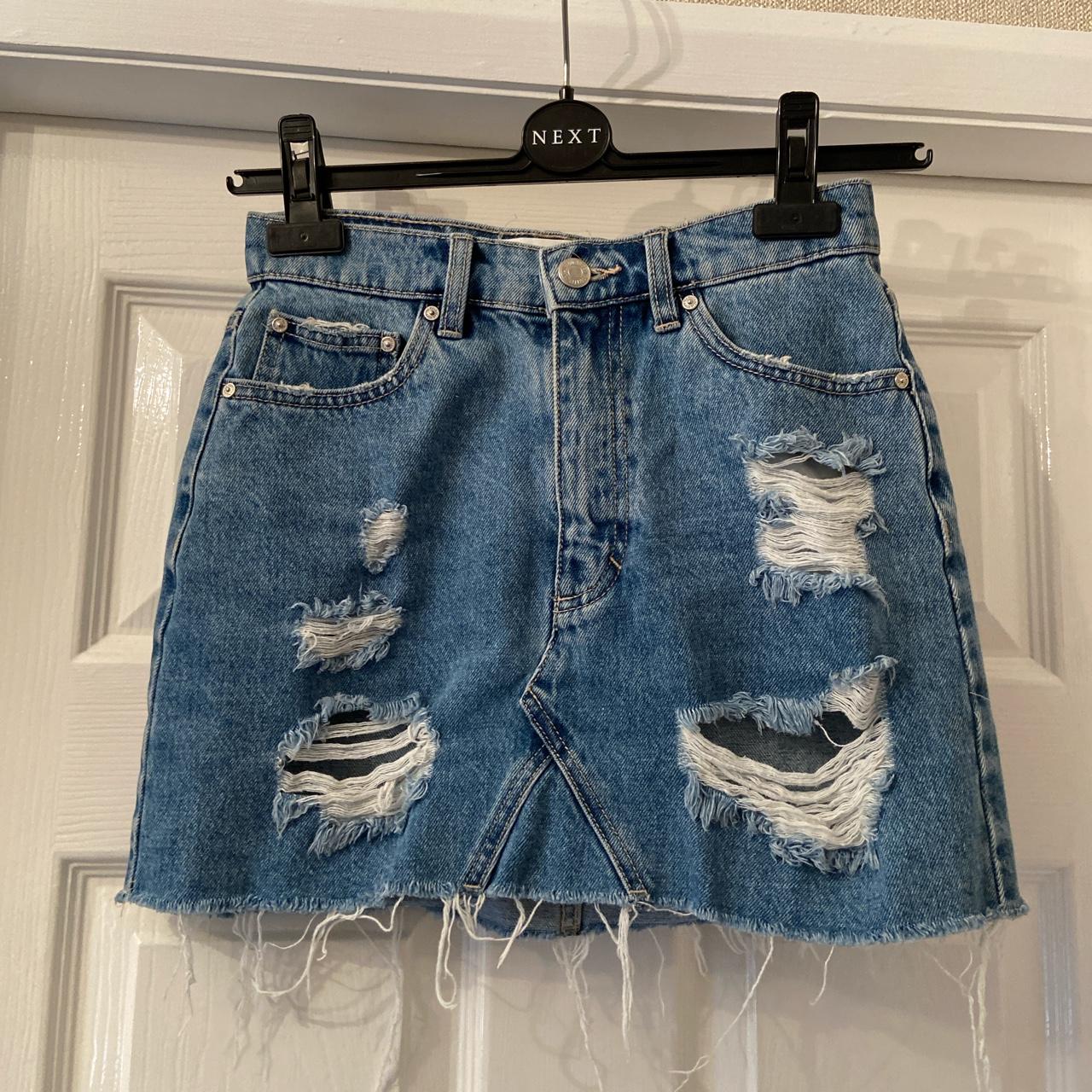 Denim Skirt, pull & bear, size small, doesn’t fit... - Depop