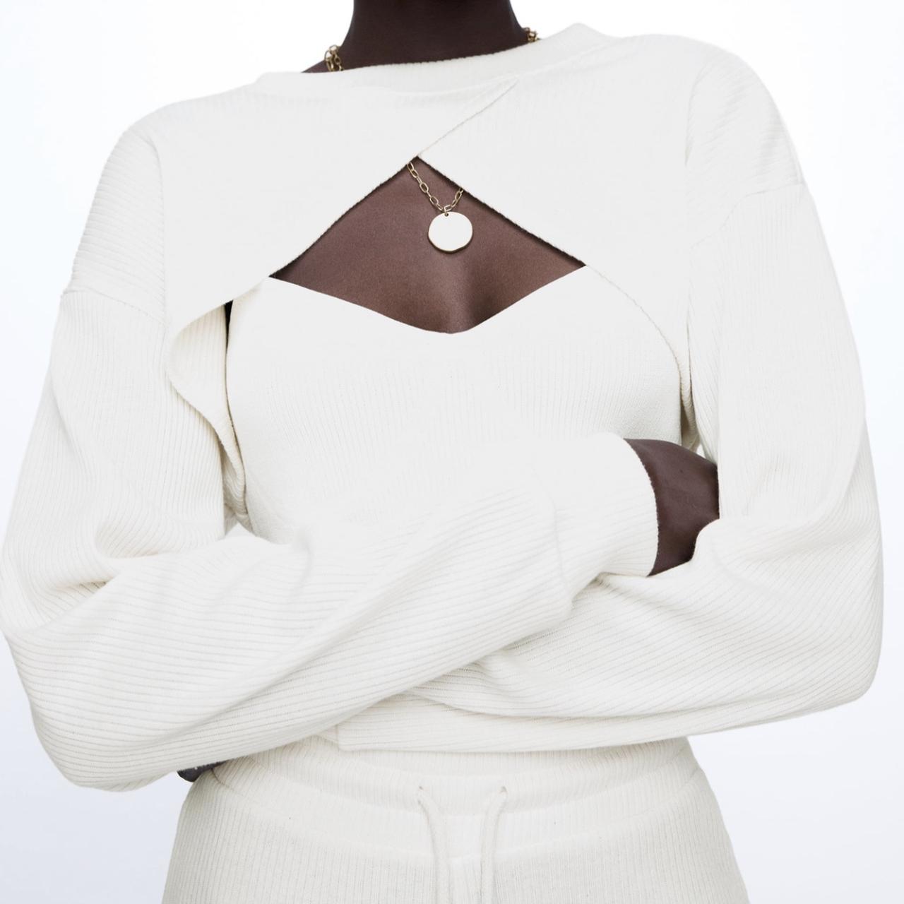 Zara Ribbed Arm Warmers Croptop [LAST ONE] (PRICE IS... Depop