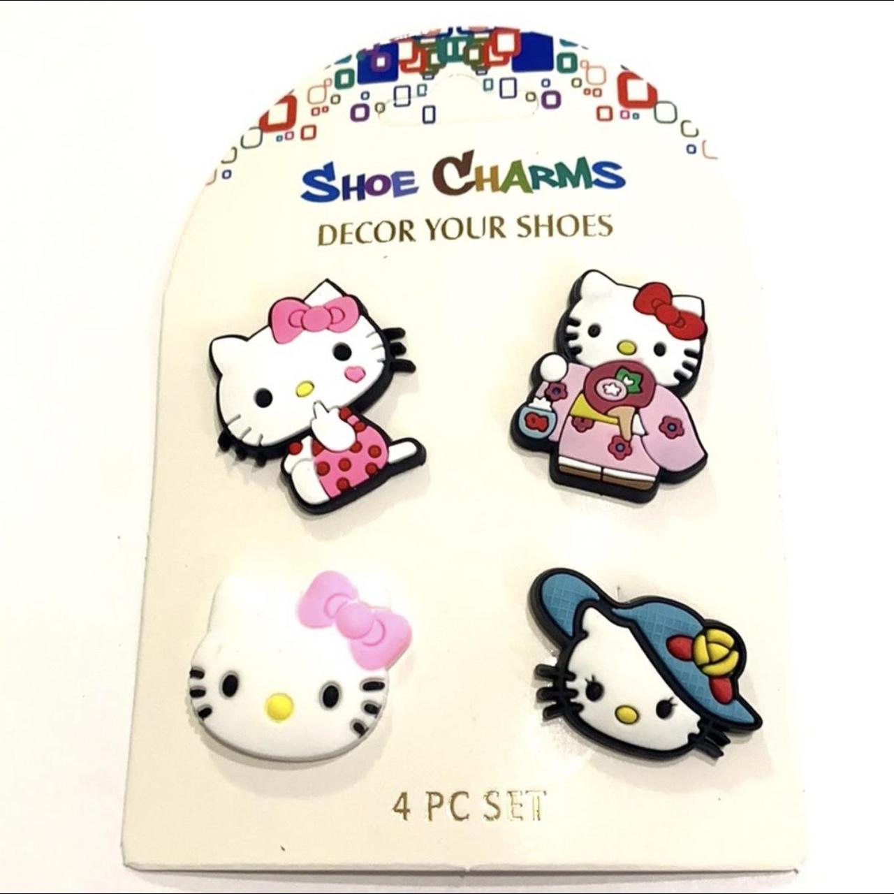 Hello Kitty Shoe Charms set of 4 Use as clog or... Depop