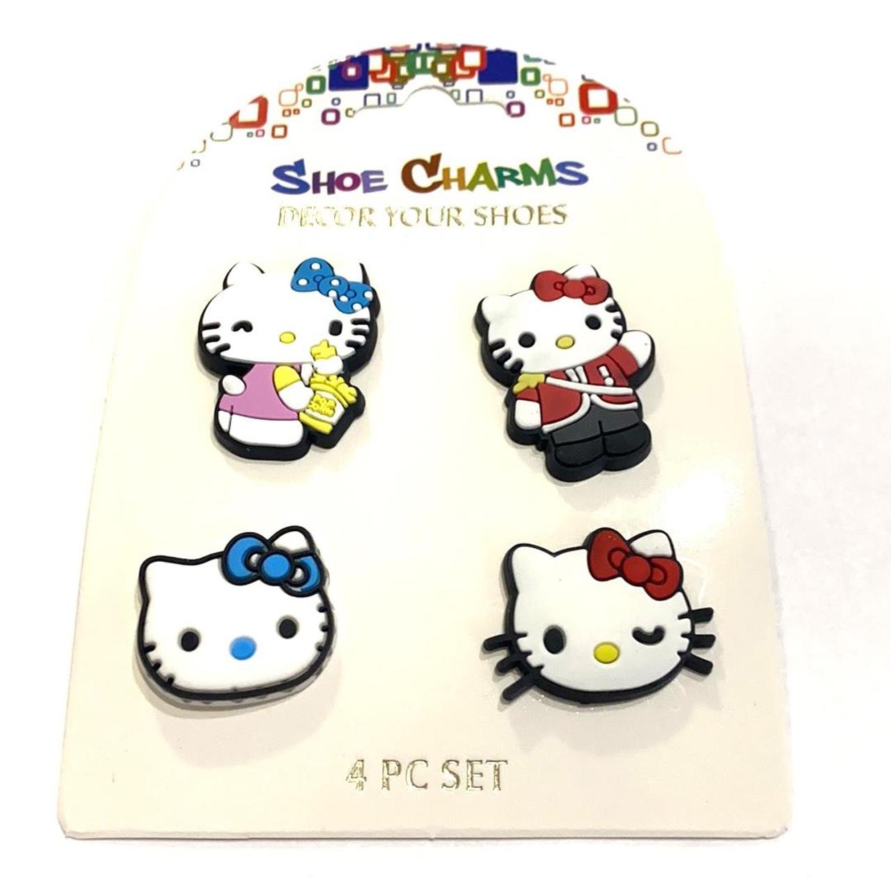 Hello Kitty Shoe Charms set of 4 Red Blue Eating... Depop