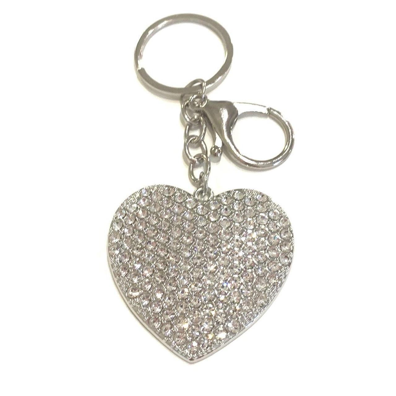 Bling Bling Heart Bag Charm Keychain Sparkling Heart Charm 