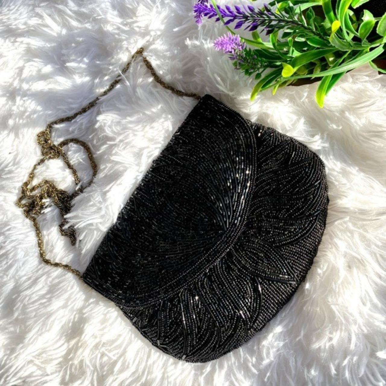 Vintage La Regale Black Beaded Cross Body Bag With Depop