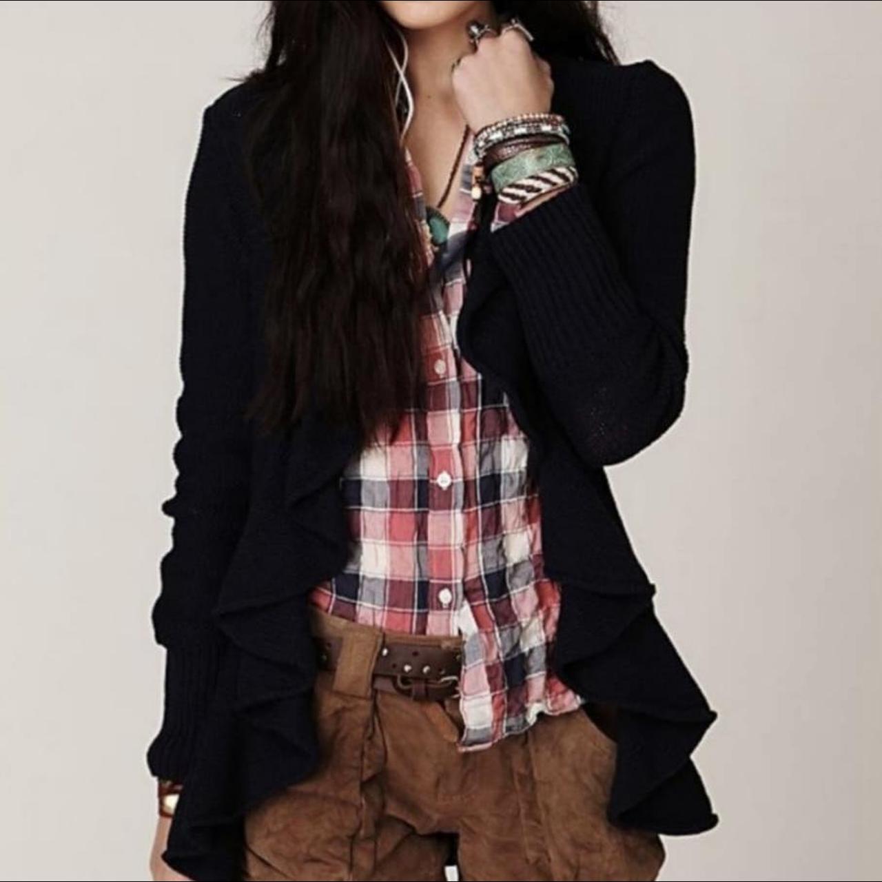 free people ruffle cardigan