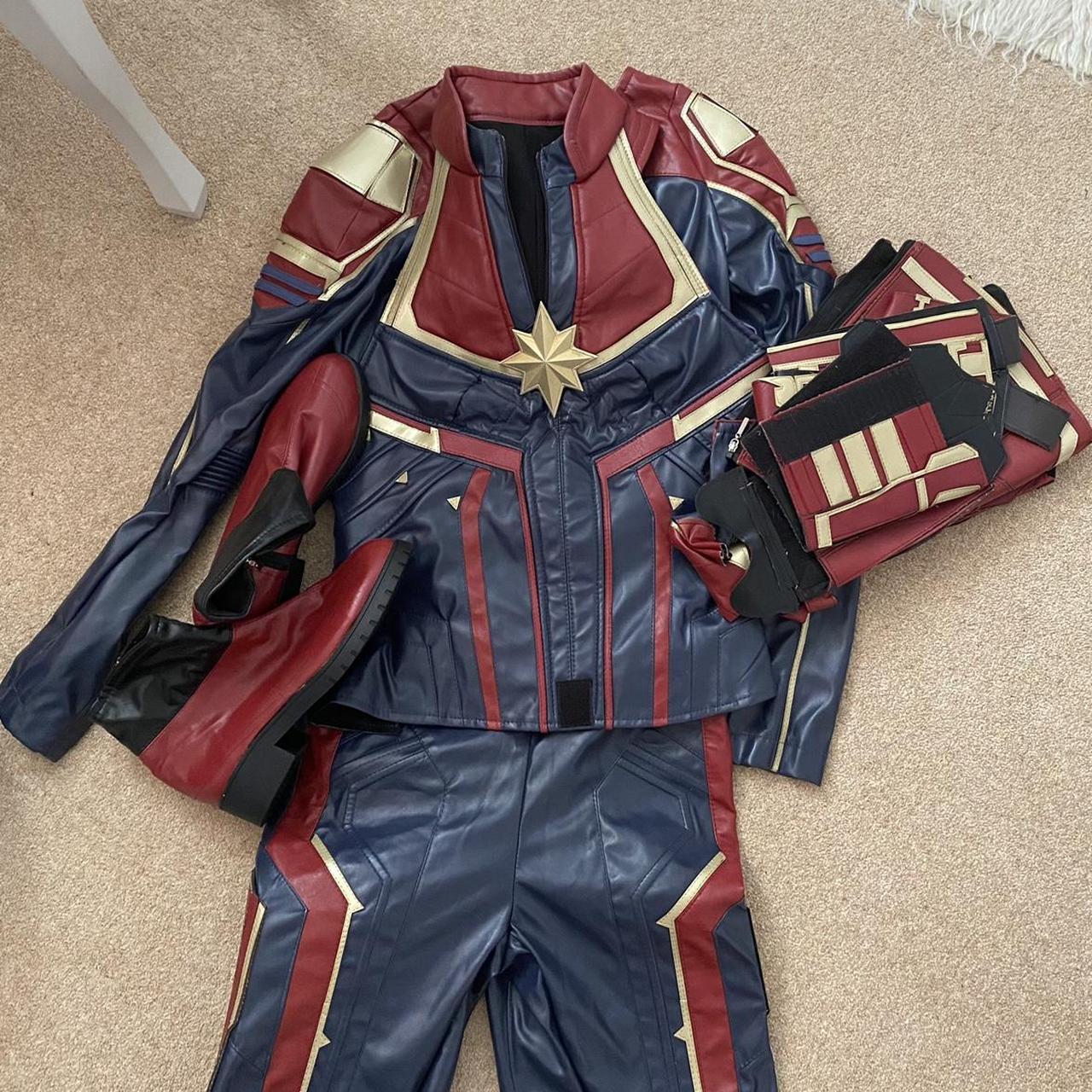 captain marvel cosplay costume! includes suit, vest,... - Depop