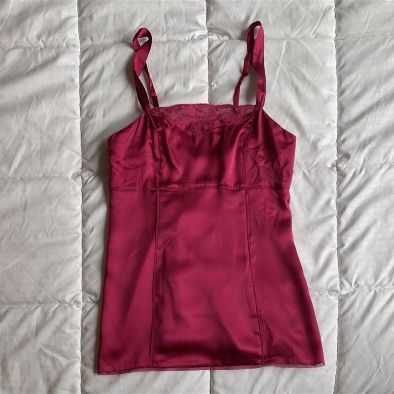 White House Black Market Women's Pink and Red Blouse | Depop