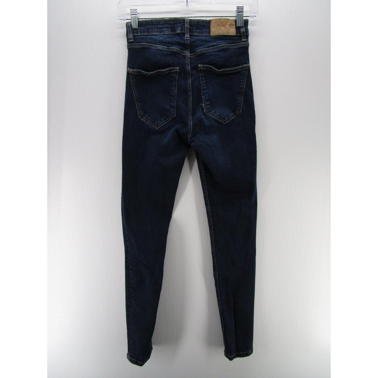 Zara Jeans Women 4 Blue Skinny Denim Dark Wash... - Depop