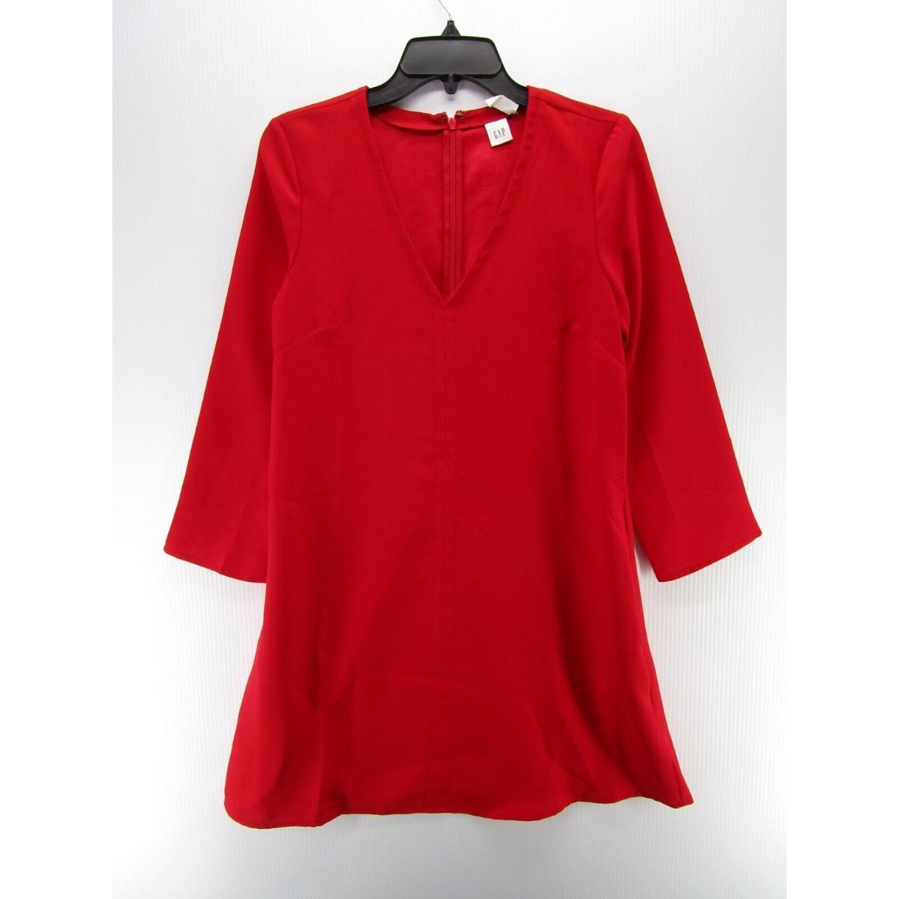 Gap Dress Women XS Red ALine Peasant Long Sleeve... Depop