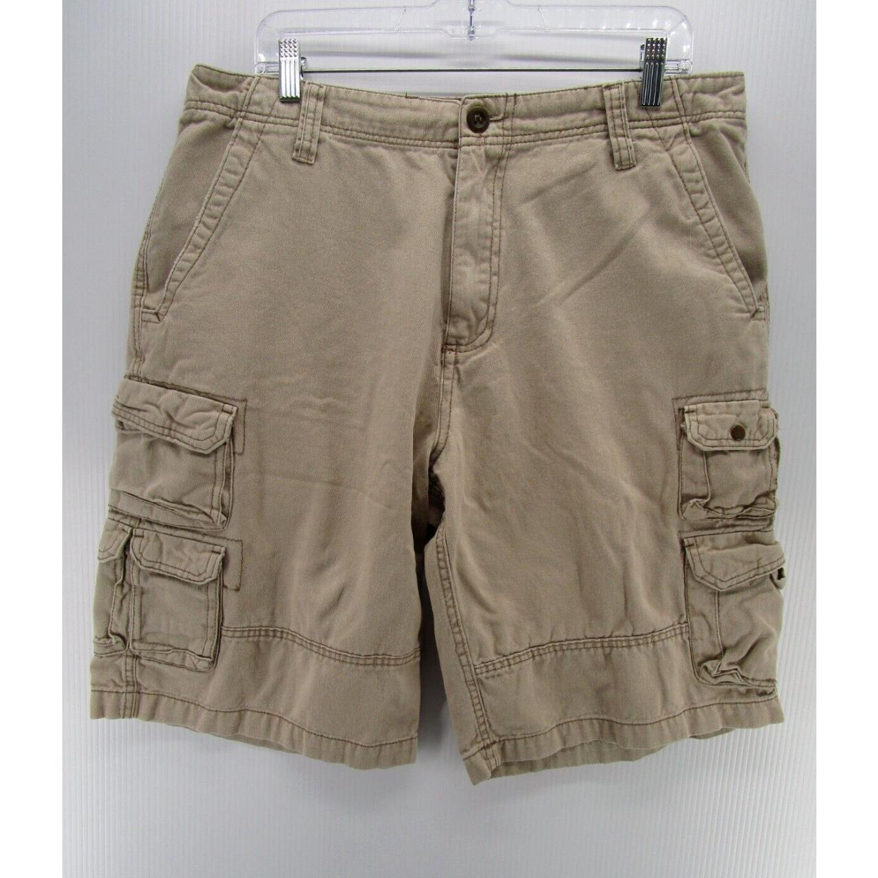 Plugg Shorts Men 36 Beige Y2K 2000s Cargo Outdoor... - Depop