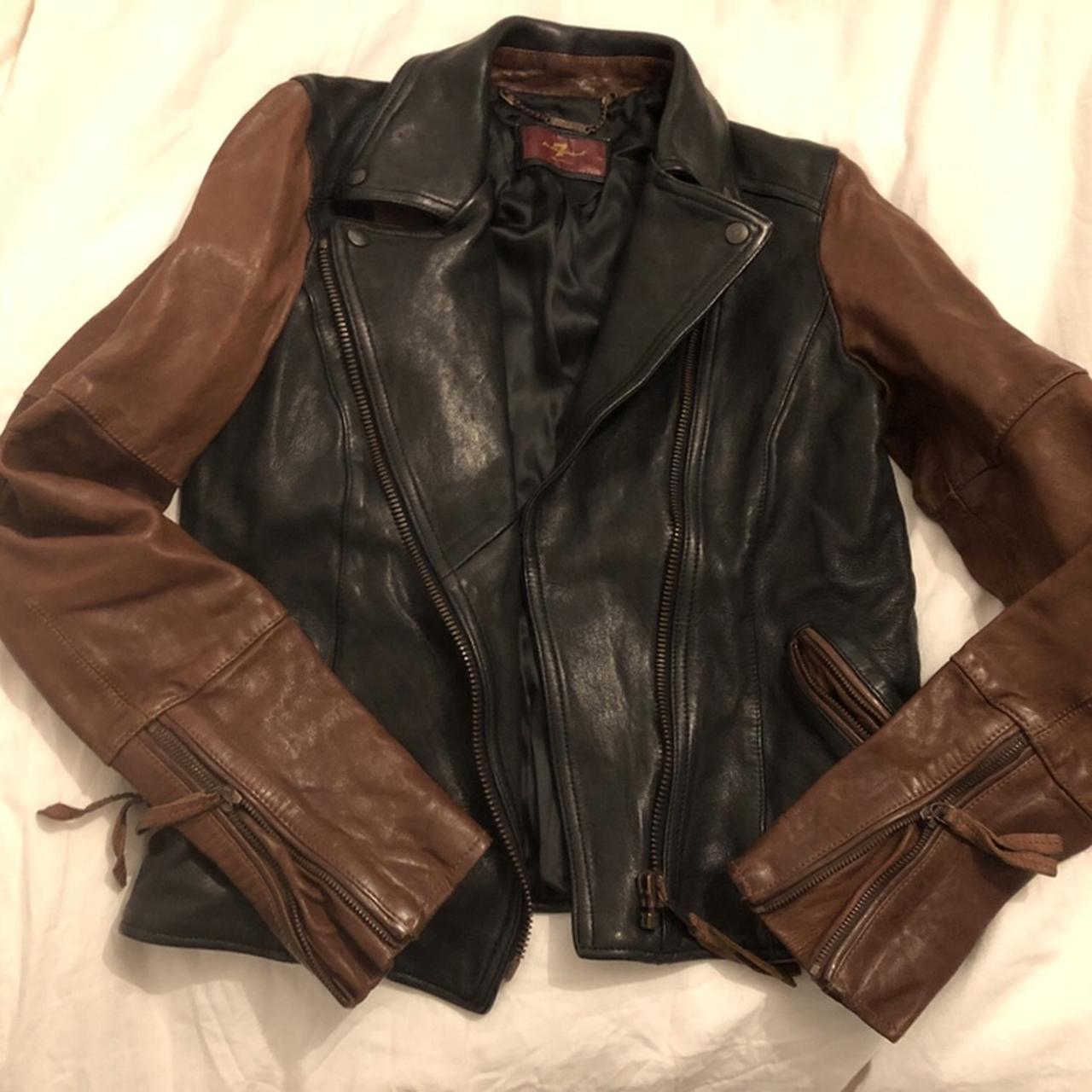 For All Mankind biker-style leather