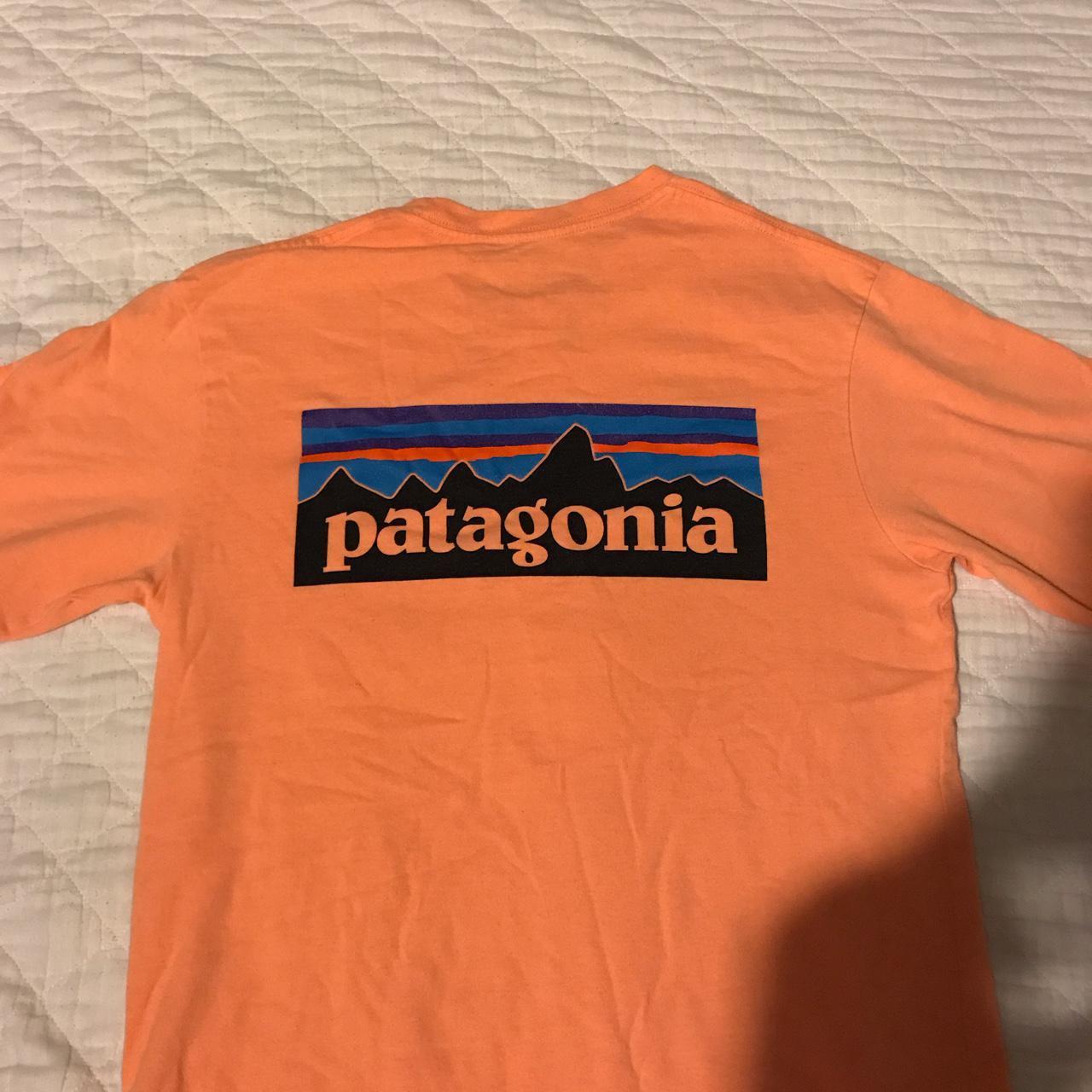 Patagonia t shirt in orange Basic Patagonia t... - Depop