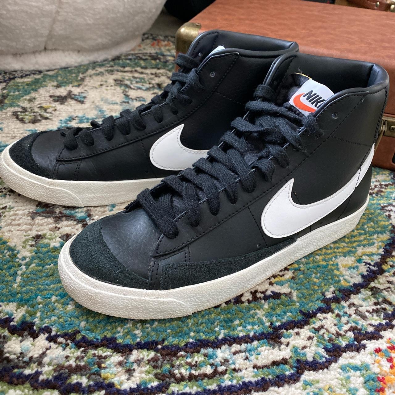 Nike blazers Black Mid 77s Size 7 mens/womens... - Depop