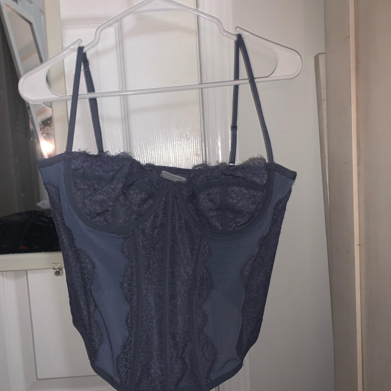 Urban Outfitters Corset Top Blue Size XL Depop
