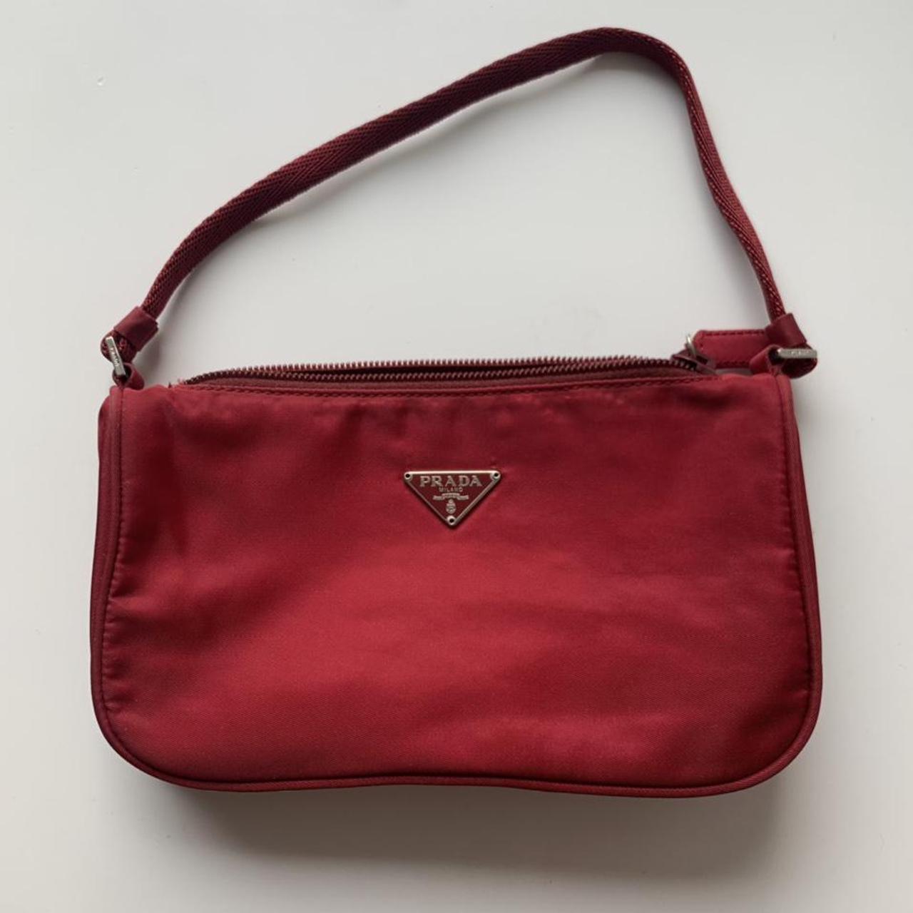 Prada MV633 Vela Nylon Mini Shoulder Bag in red Depop