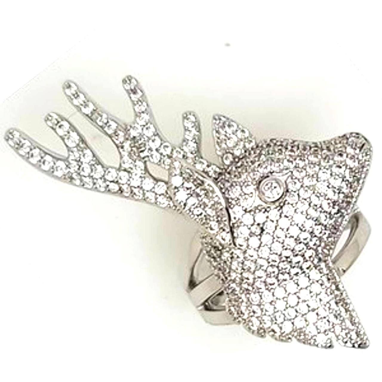 Women's Ring - Silver/White – Bold statement ring… - image 1