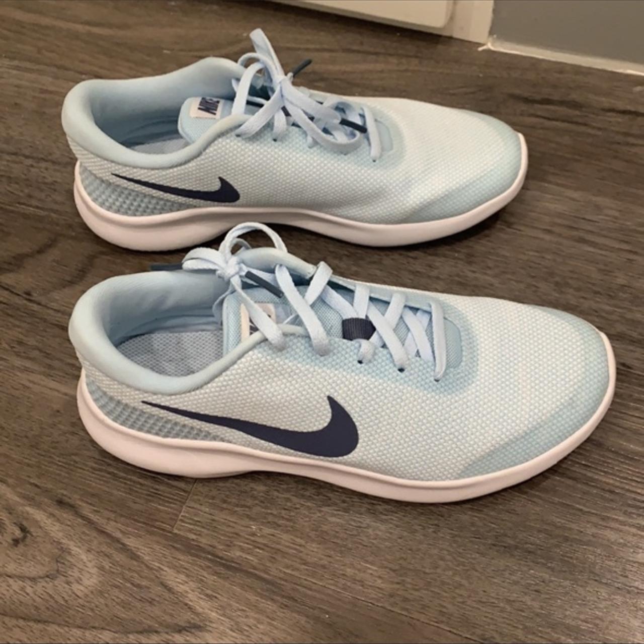 Baby blue Nike shoes. Lightly worn. - Depop