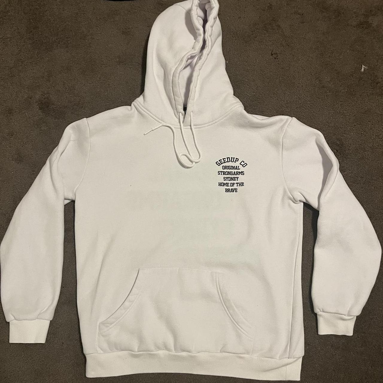 Men's White and Black Hoodie | Depop