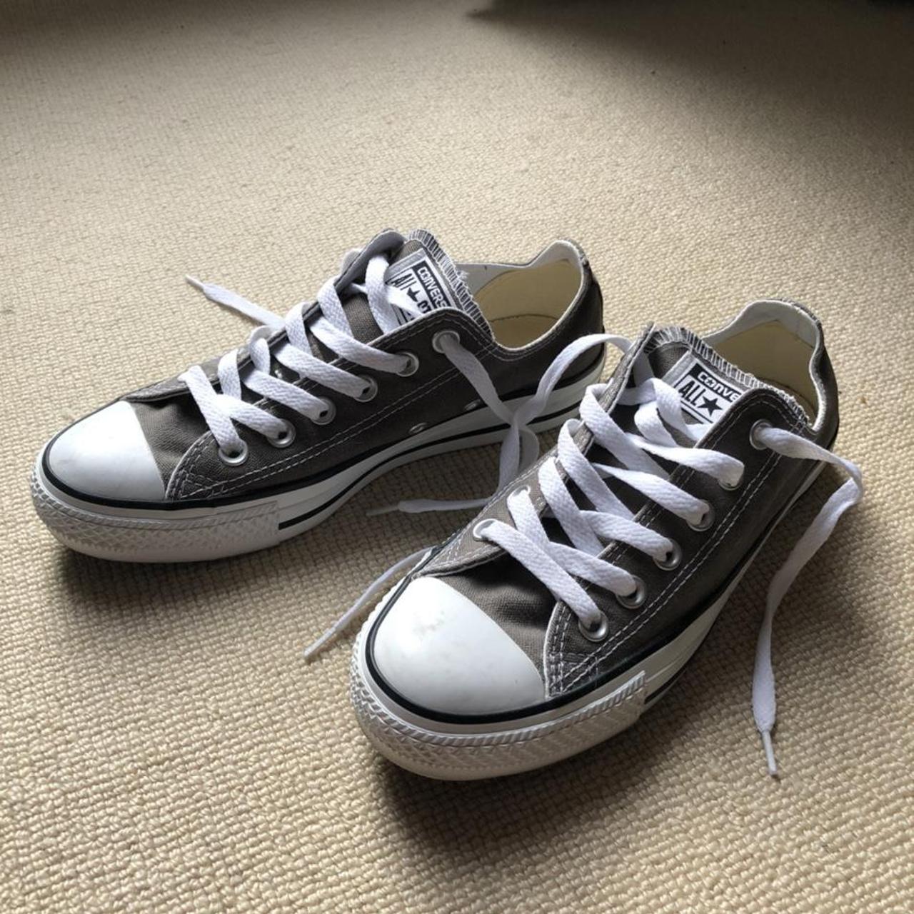 Converse Chuck Taylor All Star Classic in charcoal.... - Depop