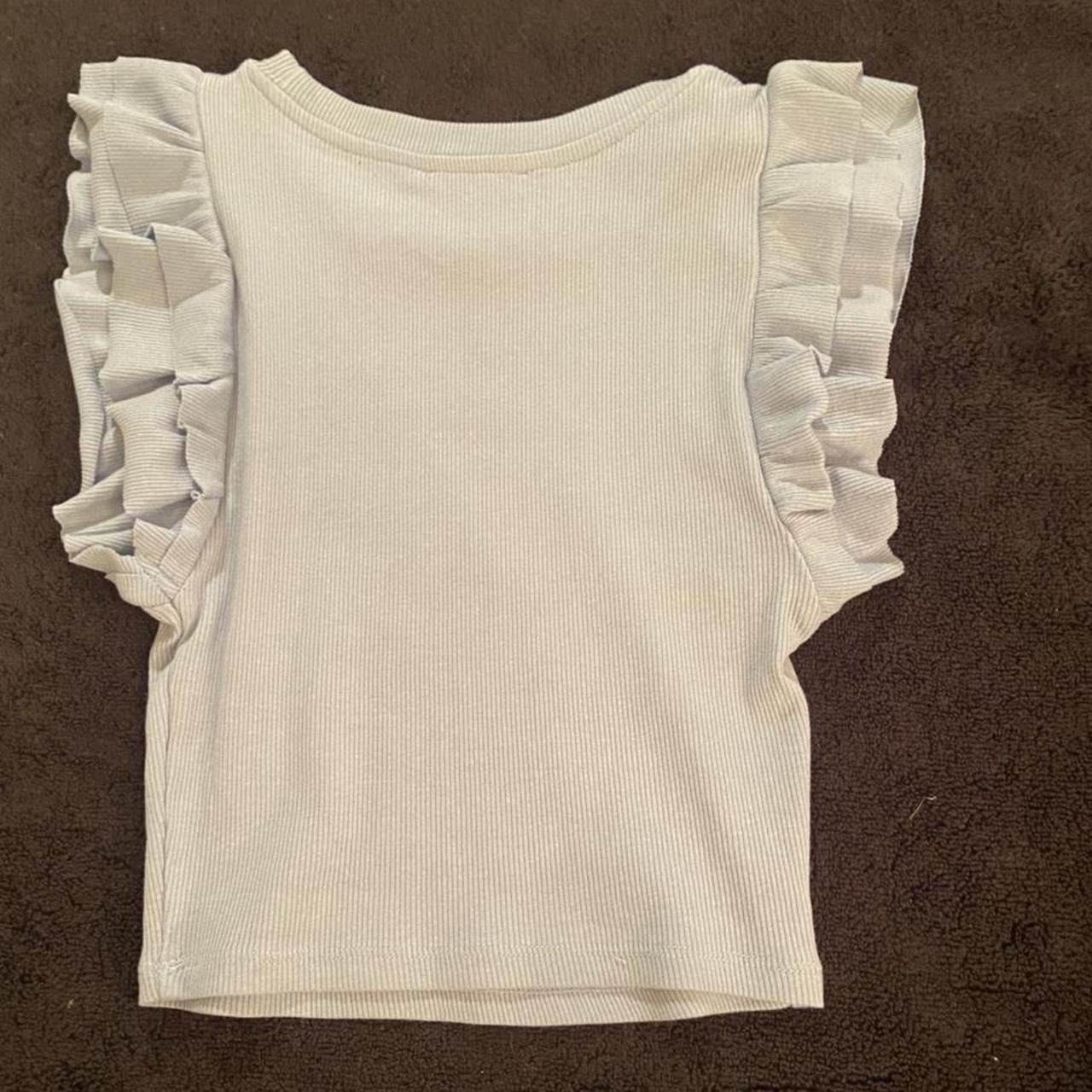 Zara light blue ruffled crop top Depop