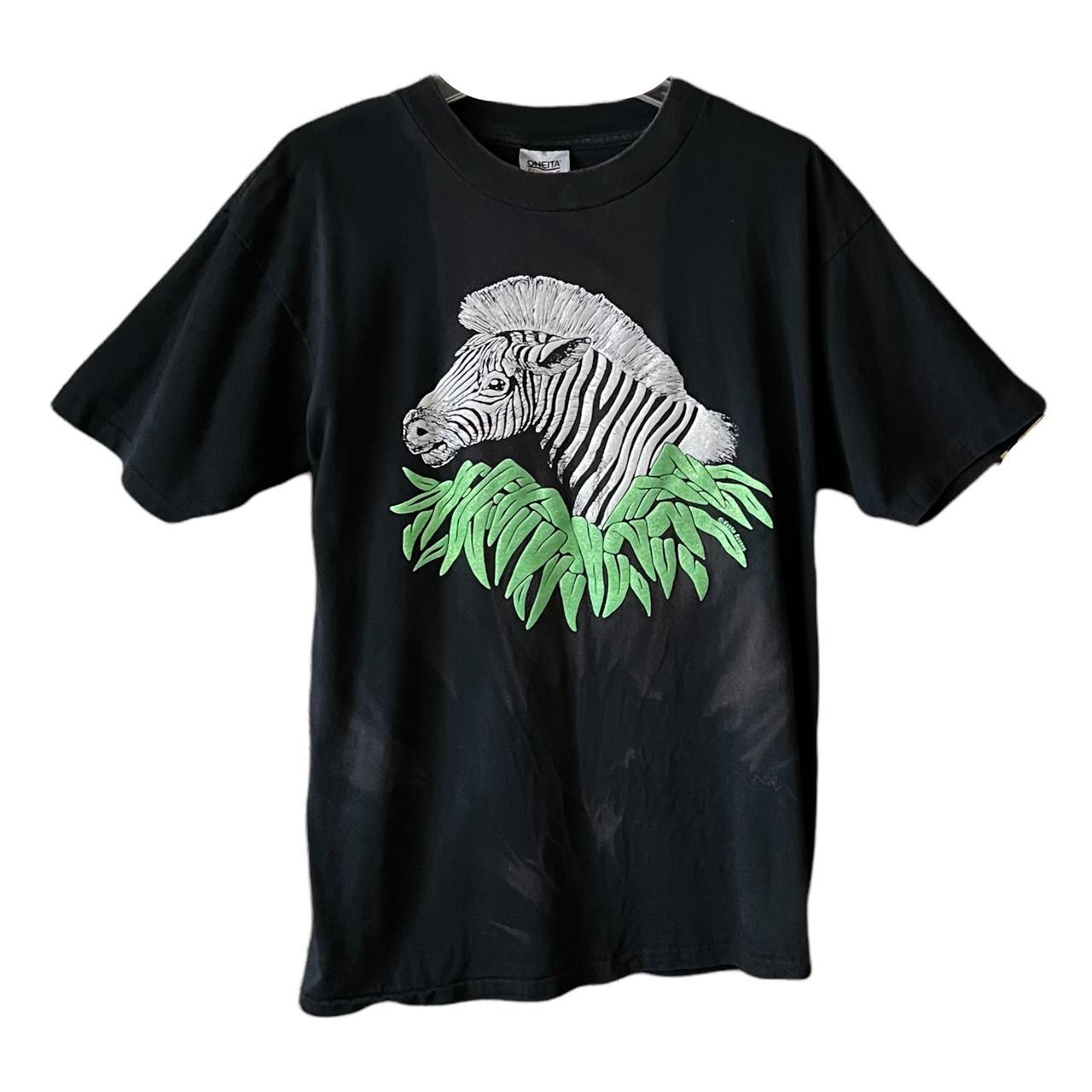 Graphic Puffy paint Zebra softly tie dye T-Shirt.... - Depop