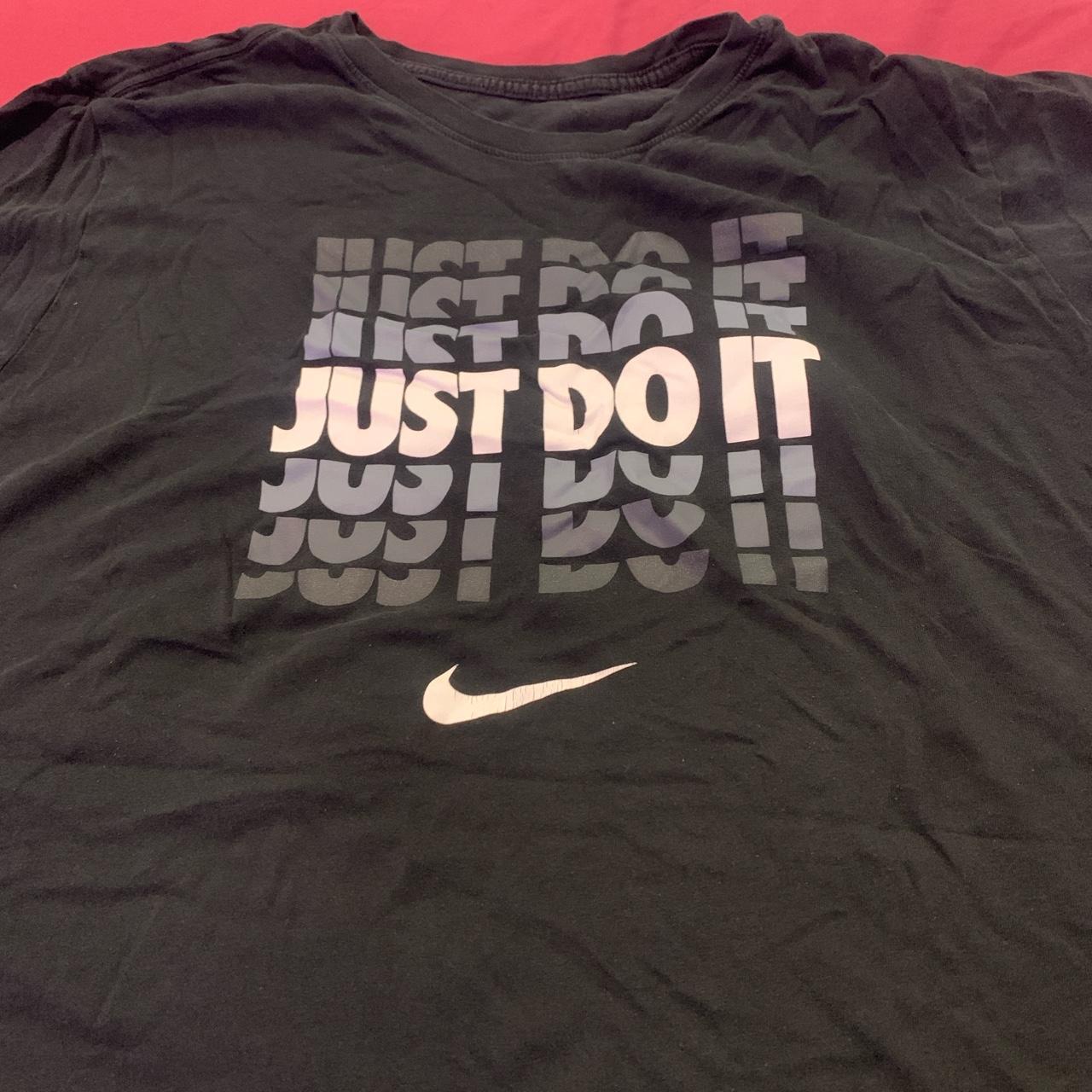 Black Nike just do it T-shirt Decent condition 6/10... - Depop