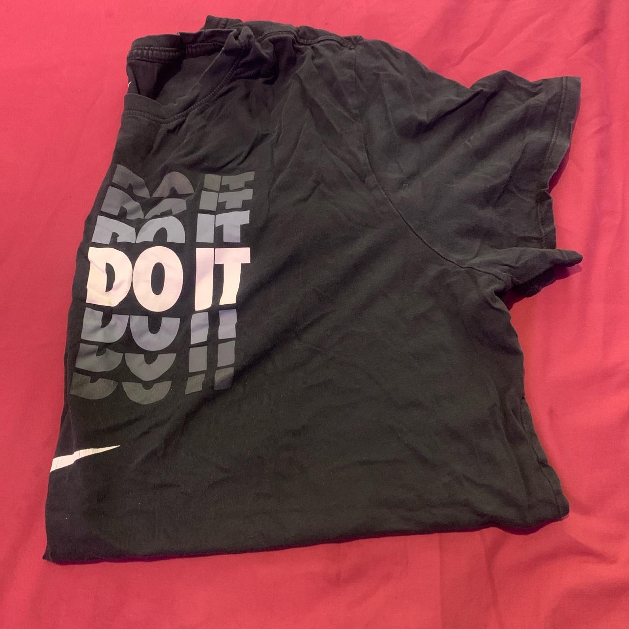 Black Nike just do it T-shirt Decent condition 6/10... - Depop