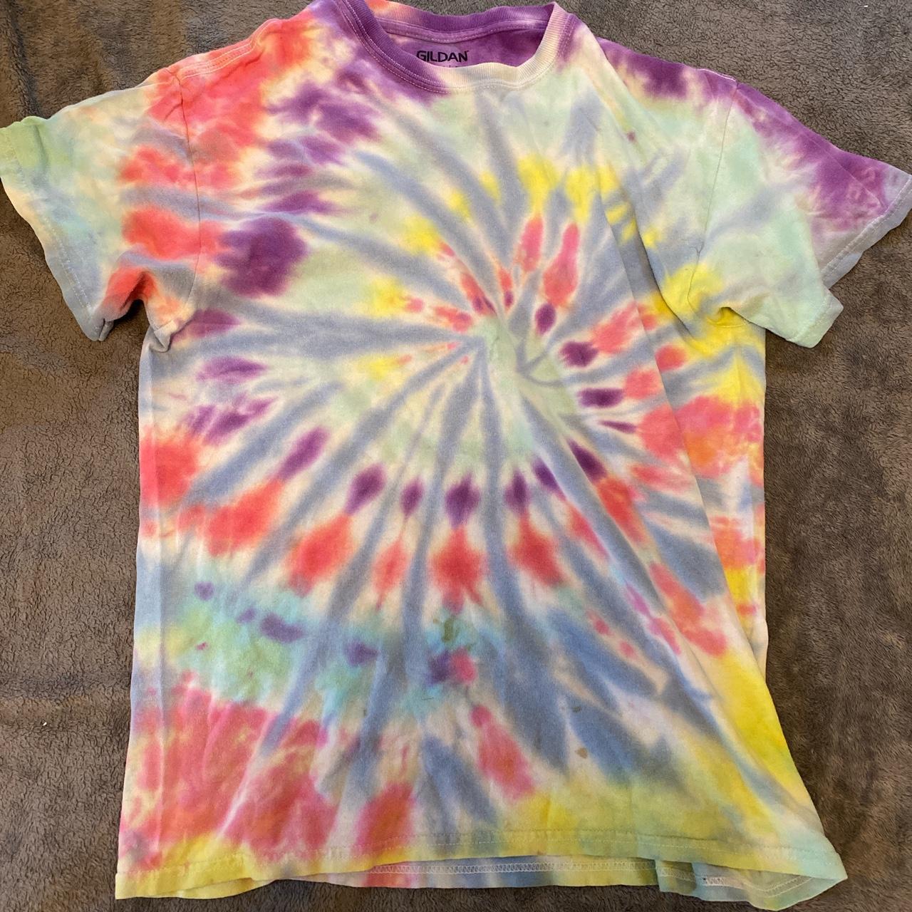 Gildan tie dyed shirt -size M *stains as shown in... - Depop