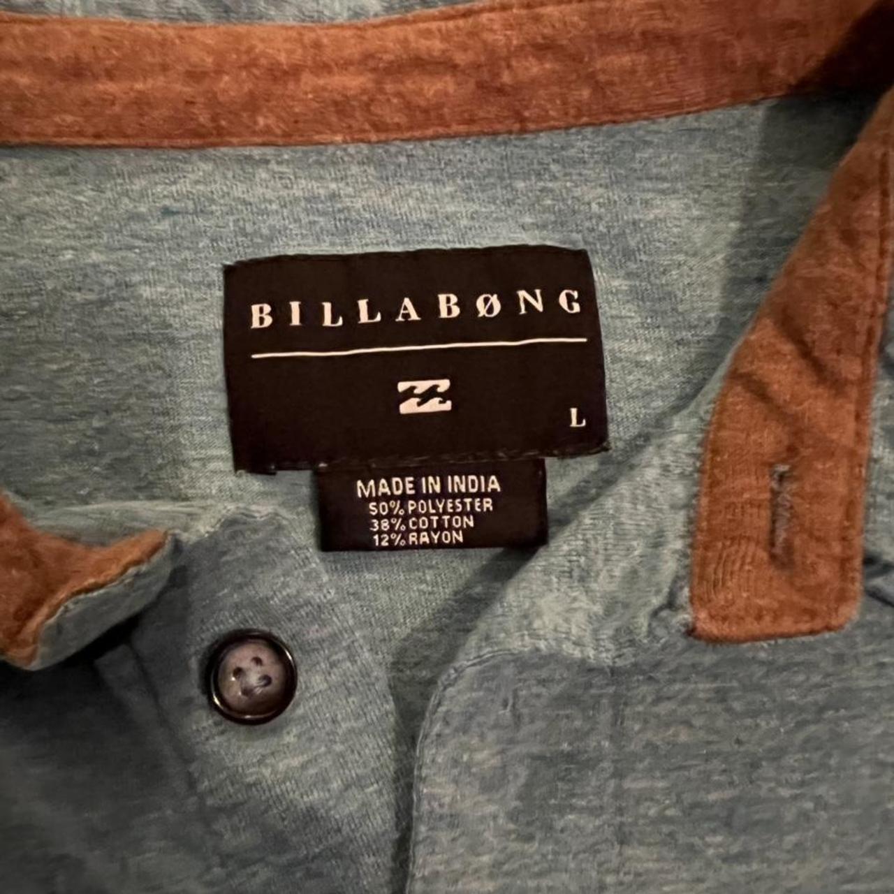 Billabong Men's Blue and Tan Polo-shirts (3)