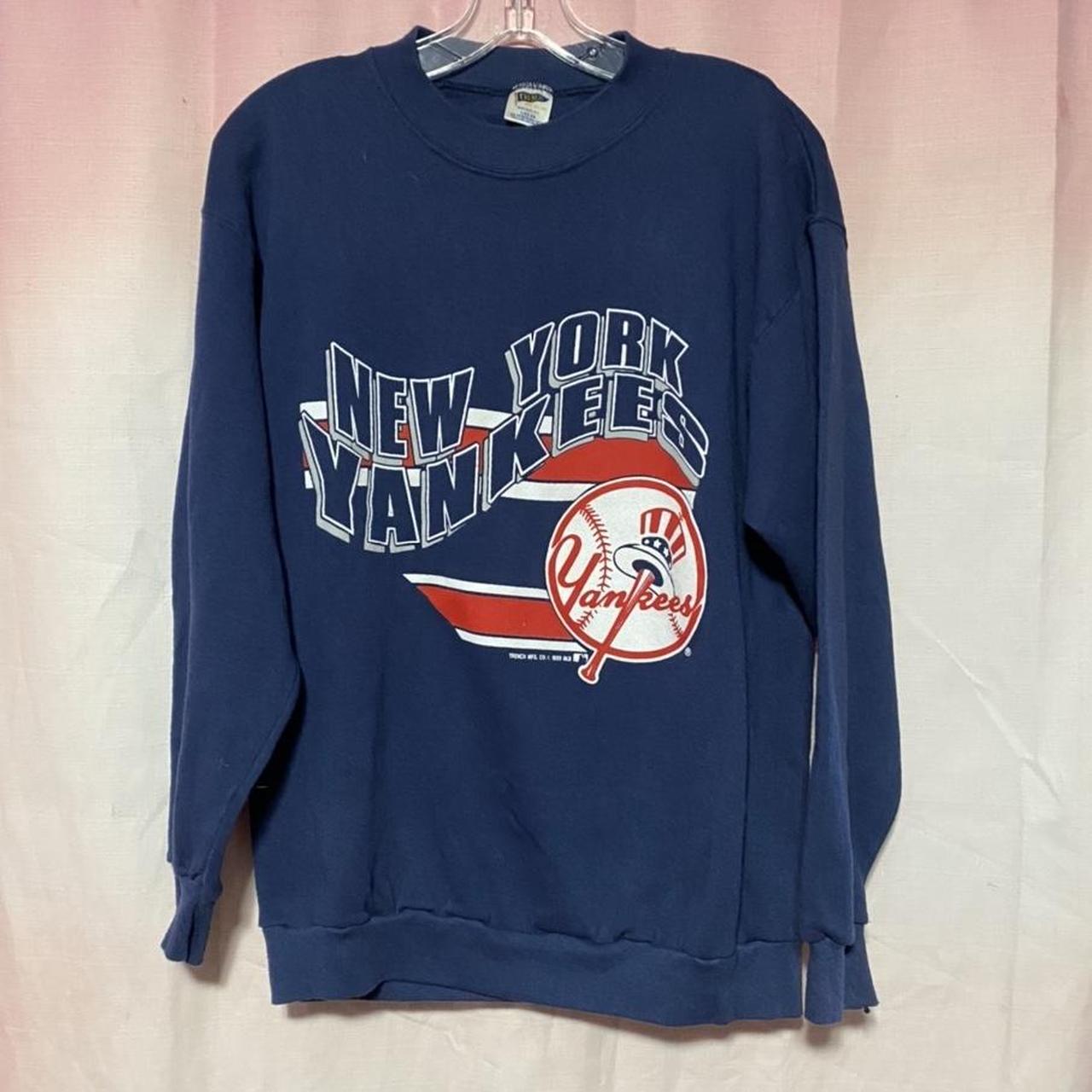 1989 Trench New York Yankees Crewneck Size Large No... - Depop