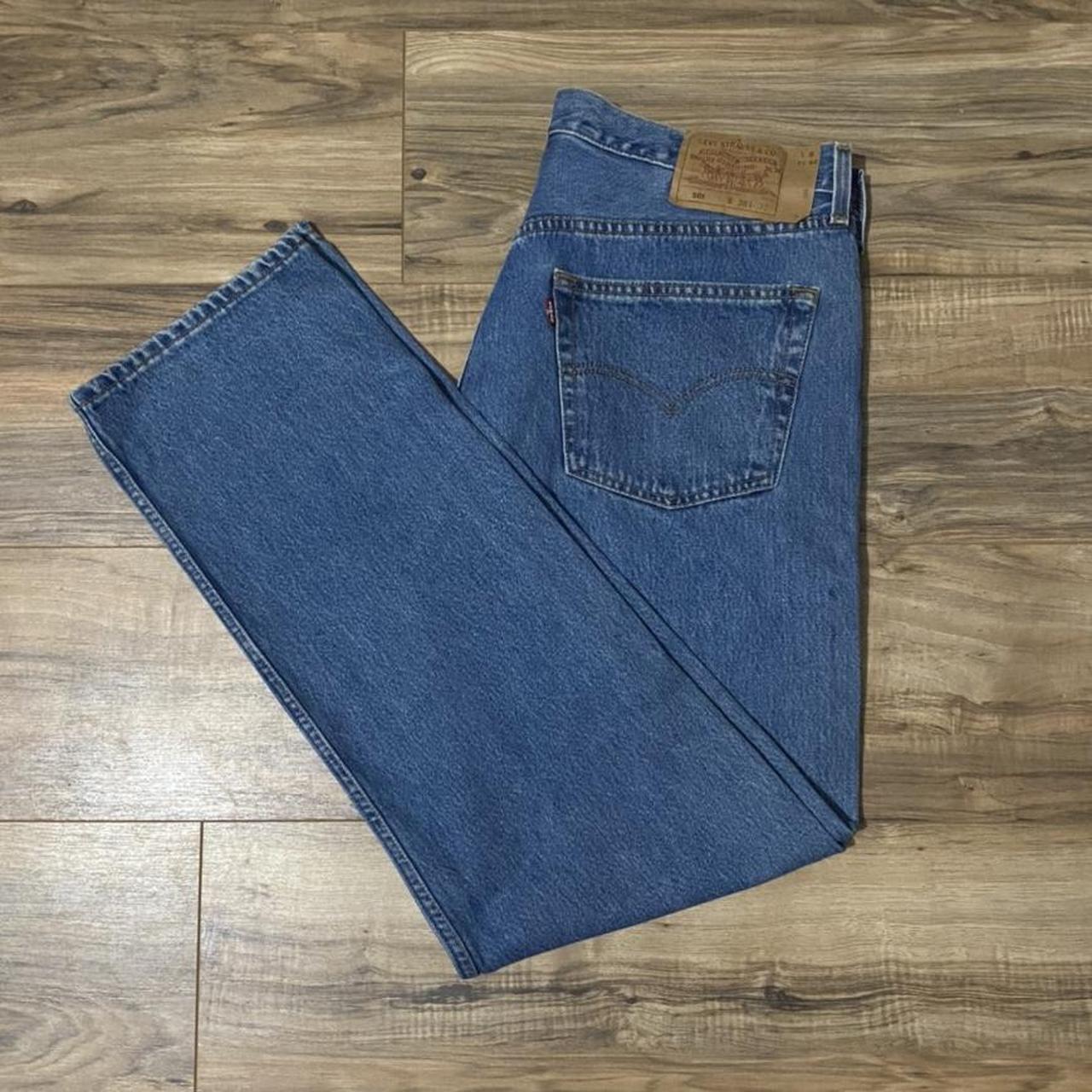 90s Levi Selvedge Denim Button Jeans 38x32 intage... - Depop