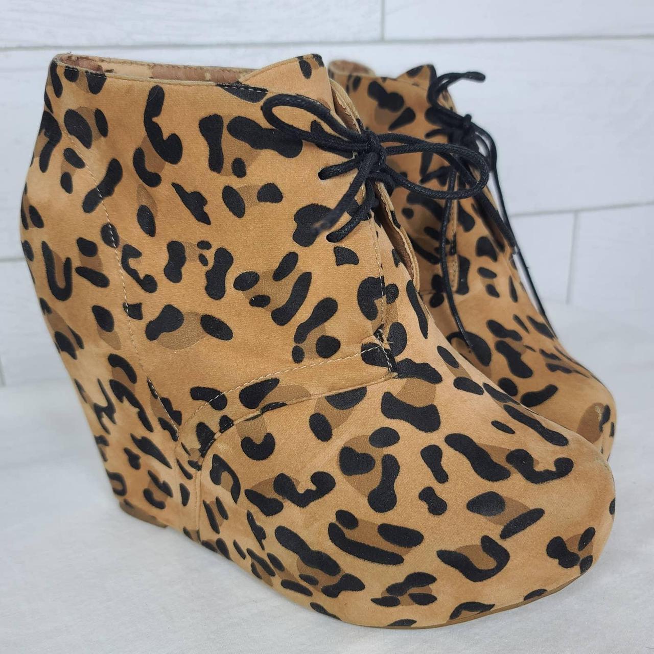 cheetah platform booties