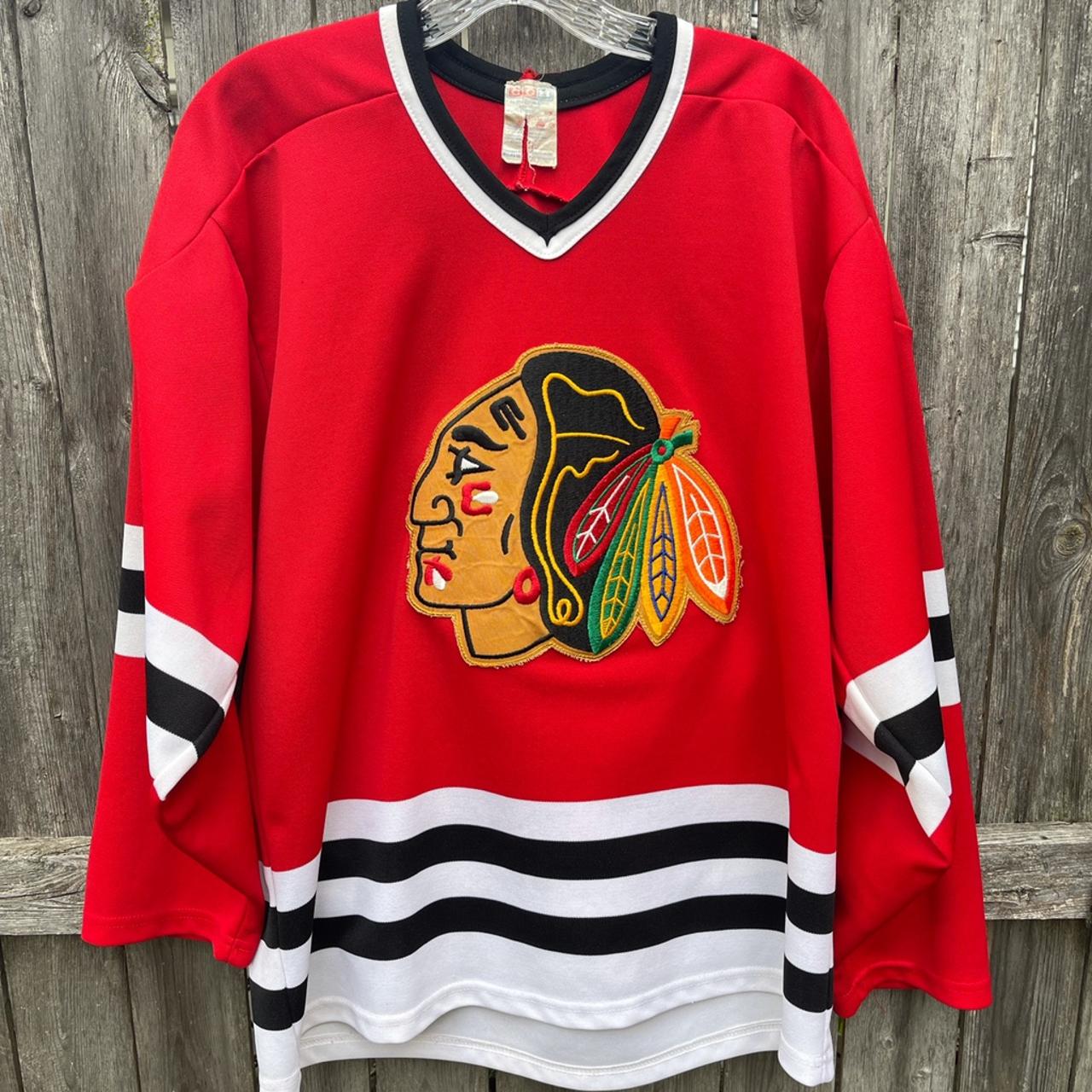 Vintage Chicago Blackhawks no.9 Hockey jersey Size: - Depop
