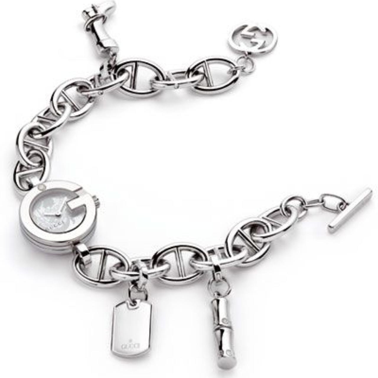 Silver Charm Bracelet with Watch