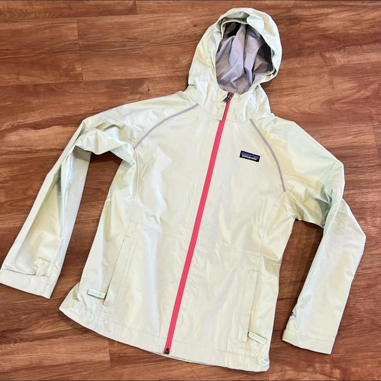Patagonia H2NO Rain Jacket Light Green Kids... Depop