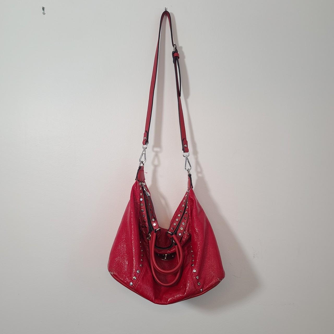 Vimoda, Bags, Vimoda Red Flap Silver Chain Bag