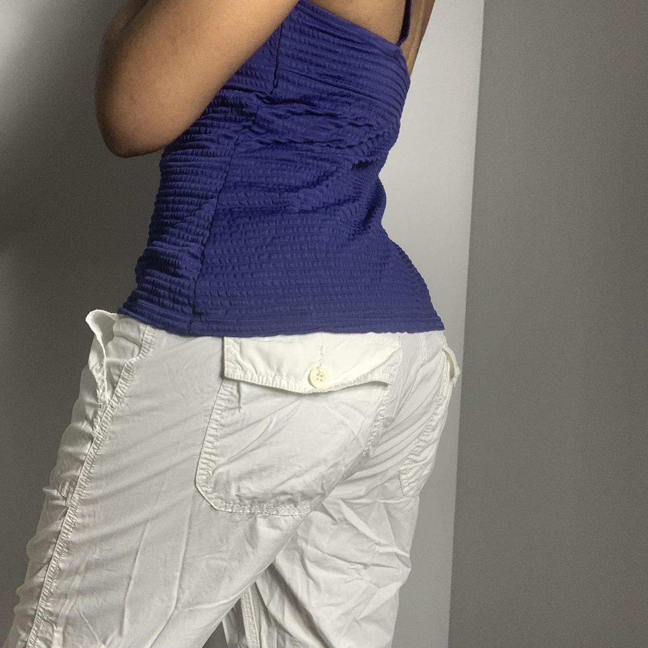 White Low Rise Cargo Capris Tag says 6 but can... Depop