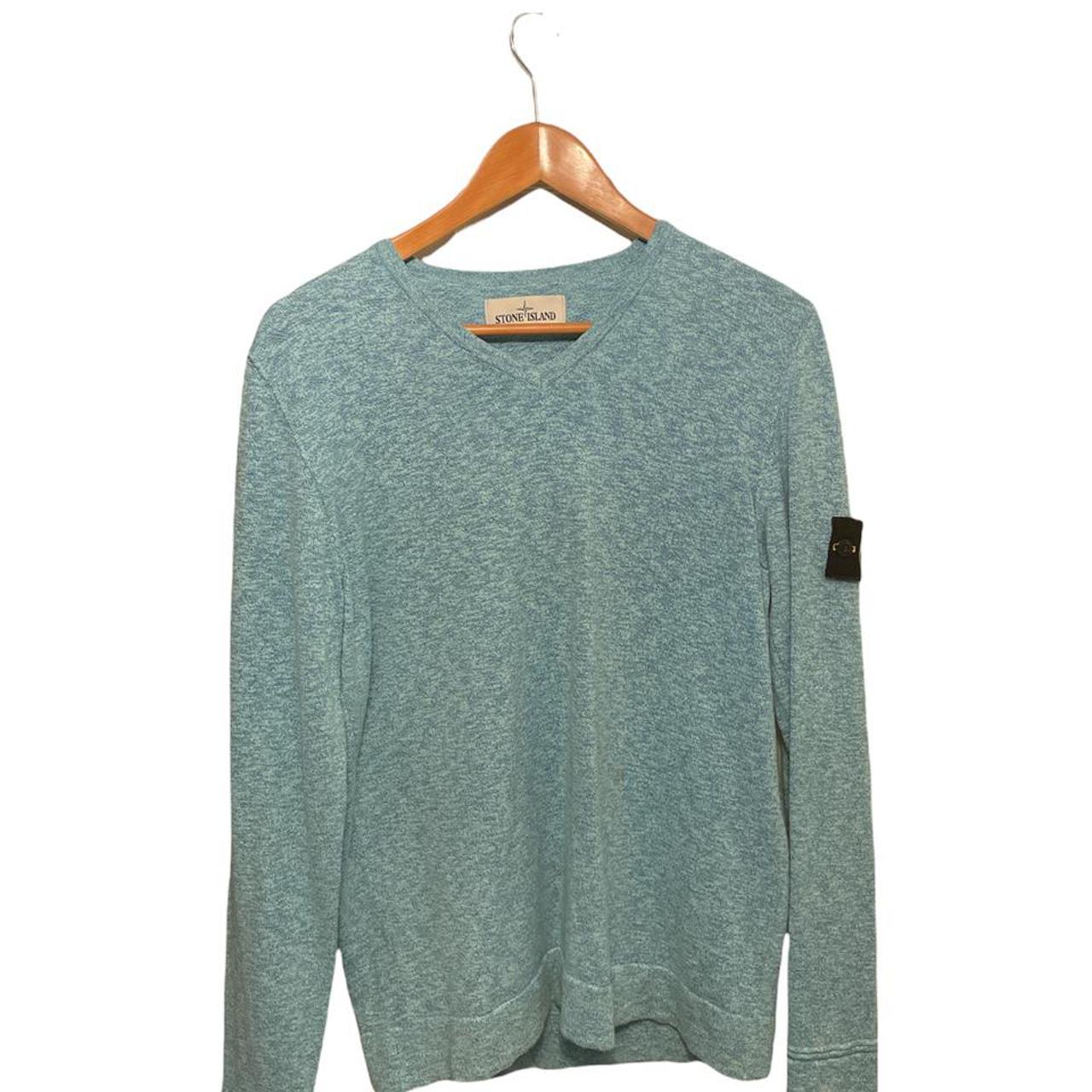 Stone Island Light Blue VNeck Jumper Sweater Size... Depop