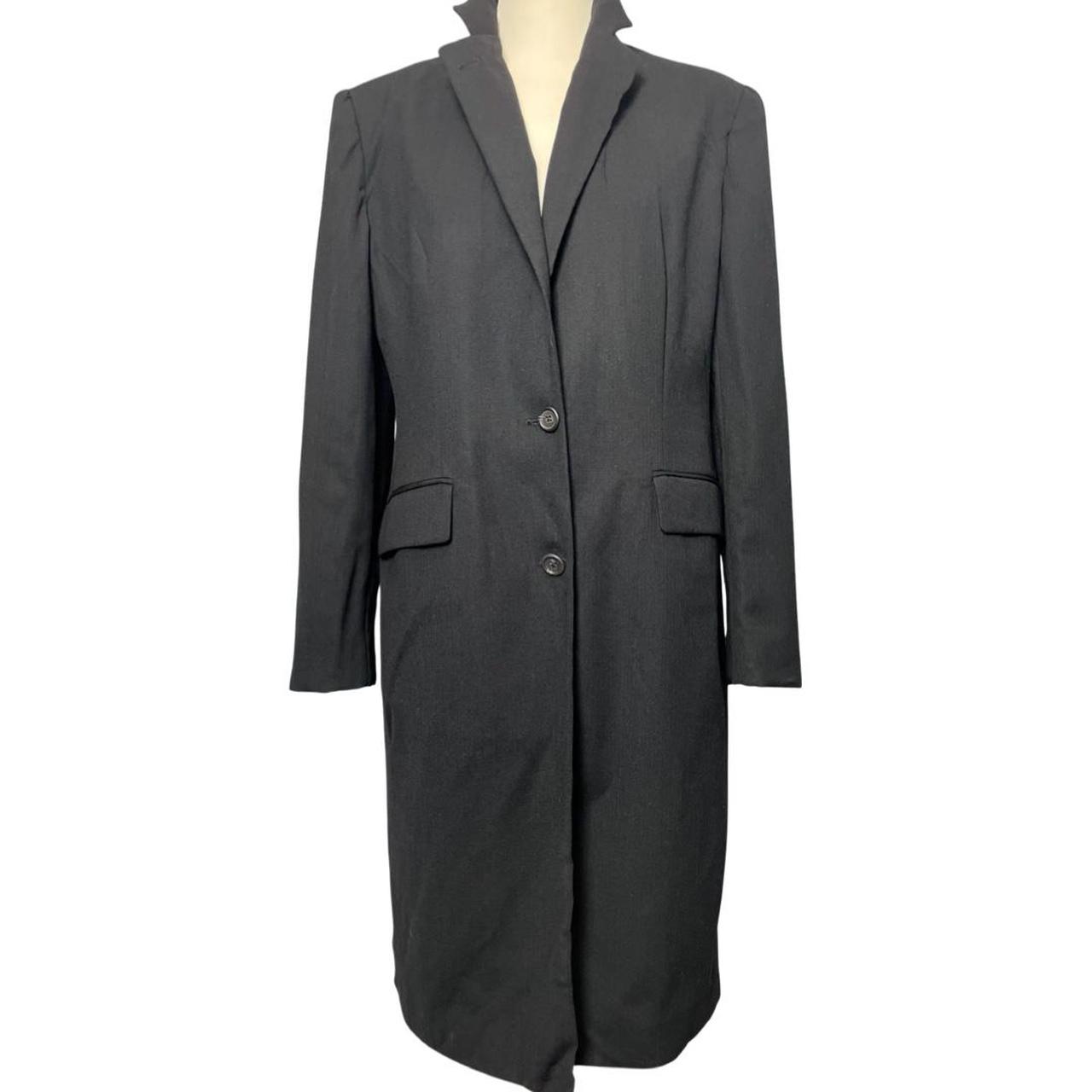 Polo Ralph Lauren Women's Black Coat Size US 8 Wool... - Depop