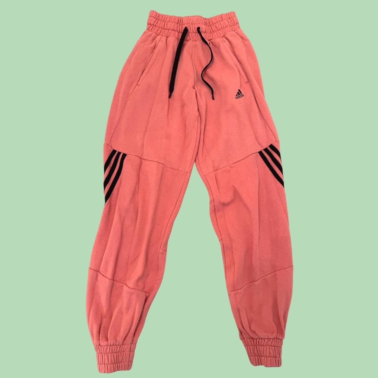 Pink adidas Tracksuit bottoms vintage size XS draw... - Depop