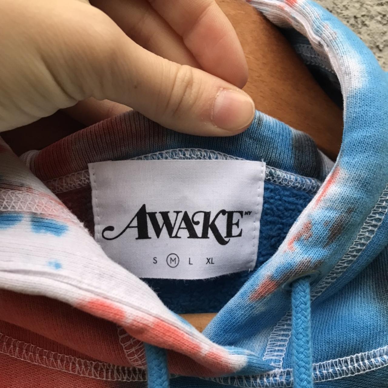 Awake NY Ribbon Script Logo hoodie, men's M Worn... - Depop