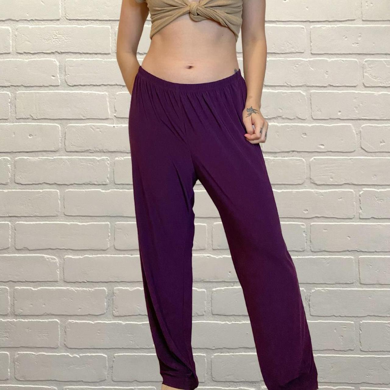 Vintage wide leg pants Eggplant / plum color Can be... Depop