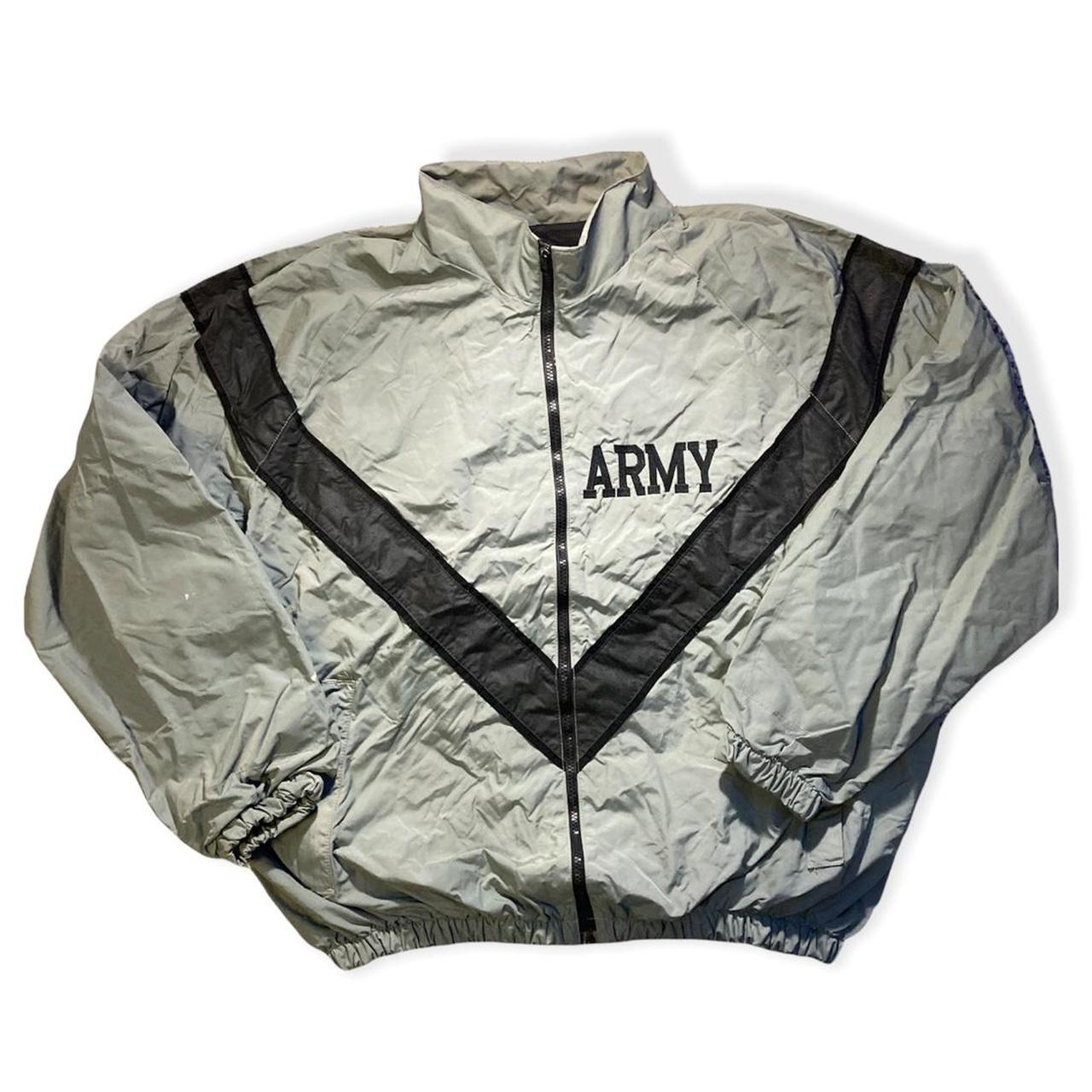 Reflective army windbreaker jacket. Size is men’s... - Depop
