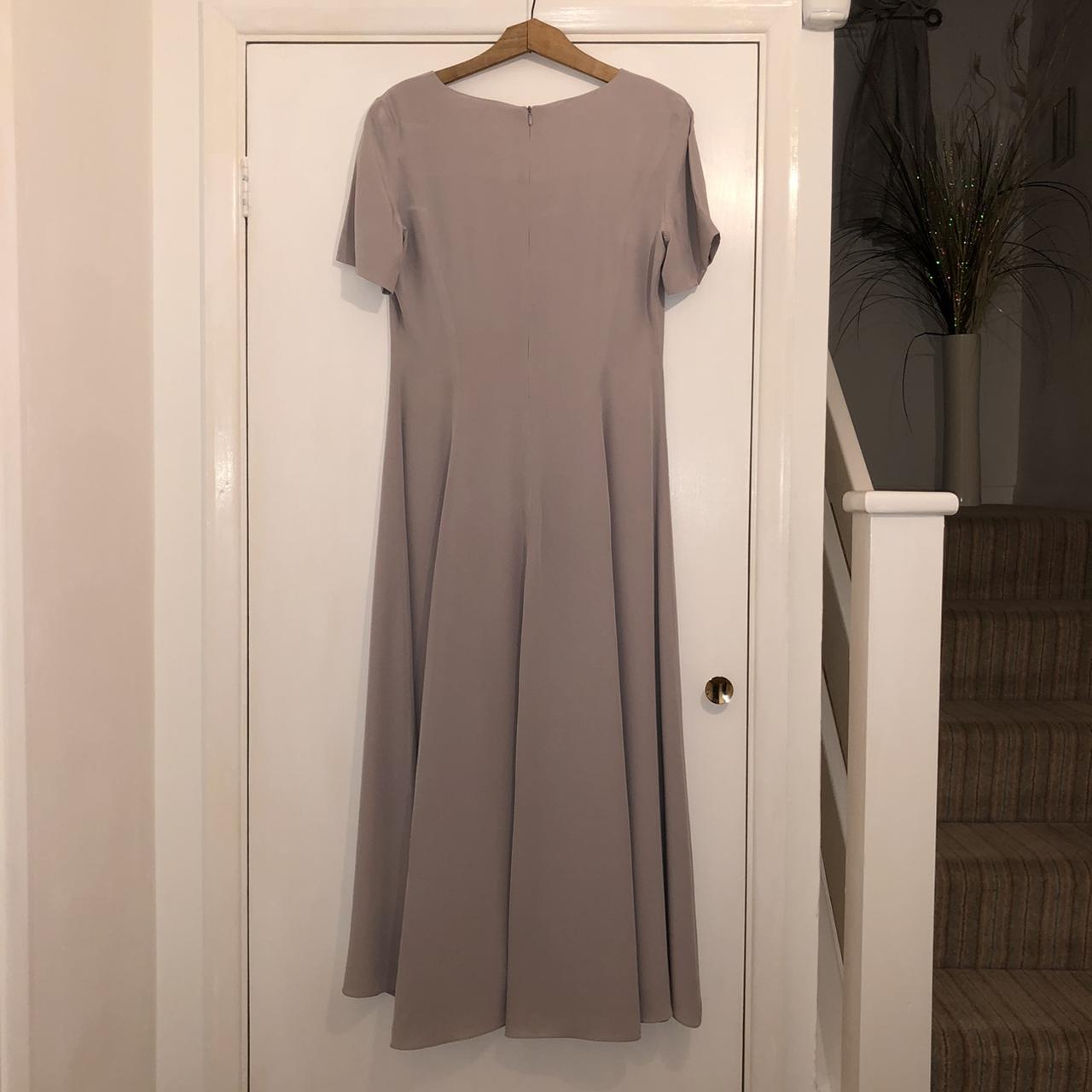 Vintage Laura Ashley grey silk dress - Depop