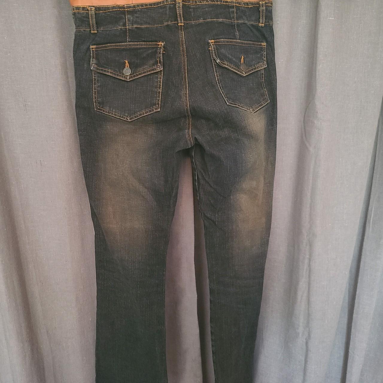 Vintage Parker jeans with faux leather waistband and... - Depop