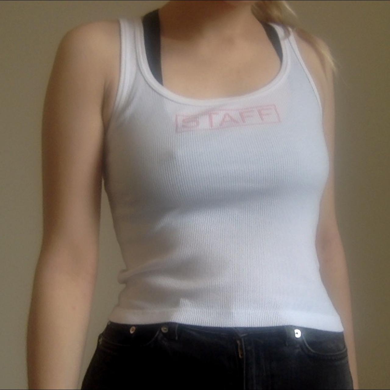 White tank top brand new from Brandy and Melville,... - Depop