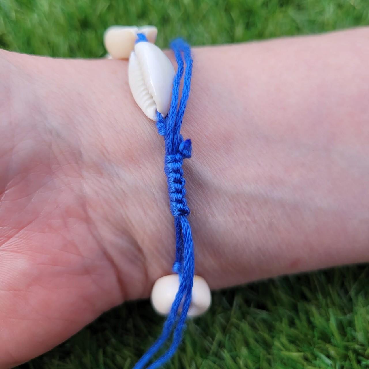 Shell bracelet/anklet with slip knot 💙 Easily... - Depop